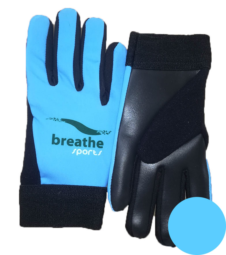 Breathe Sports Gaelic Gloves - Sky Blue/Black- XL